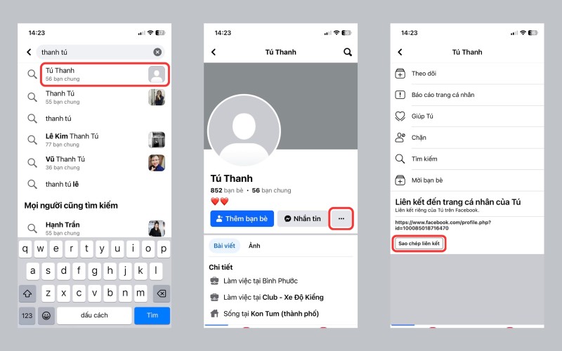 Đổi link Facebook trên điện thoại Android