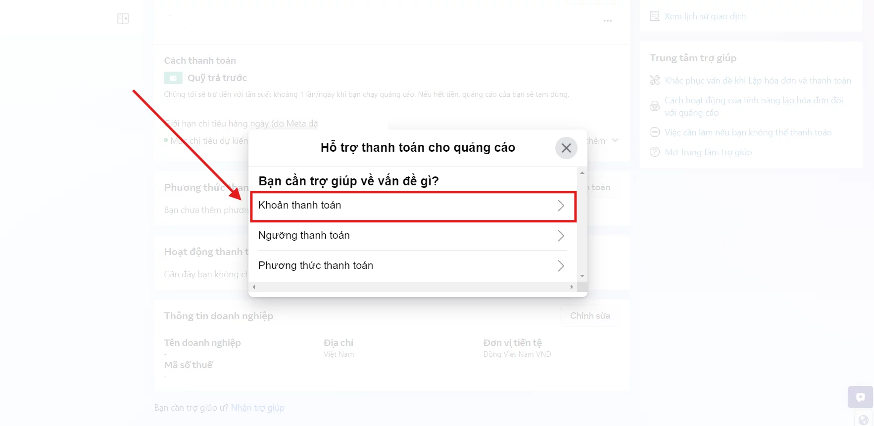 các bước hoàn tiền quảng cáo Facebook